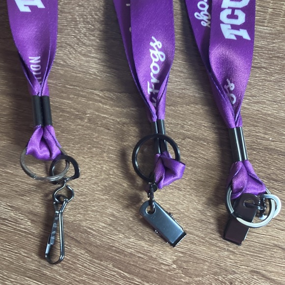 Bundle of 3 NWOT TCU Lanyards Purple & White - Picture 3 of 6